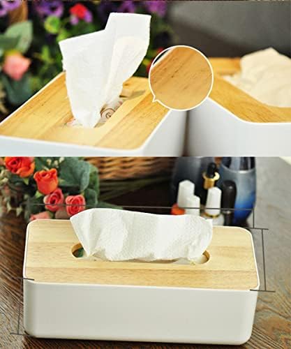 Wood Tissue Box Cover Gloves Box Holder Wooden Rectangular Tissue Box Holder for Storage on Bathroom Vanity, Countertop, Bedroom Dresser (Large(10.2 x 5.1 x 4.5)) - Image 2