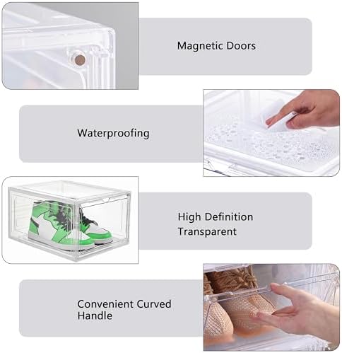 Attelite 12Pack Shoe Boxes Storage Stackable Clear Shoe Organizer X-Large - Image 3
