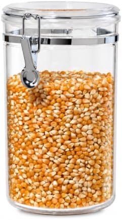 Oggi Large Clear Canister with Clamp Lid, 72 oz - Large Airtight Food Storage Container, for Kitchen & Pantry Storage of Bulk, Dry Foods, Pasta, Flour, Sugar, Coffee, Rice, Tea, Spices & Herbs by Unknown