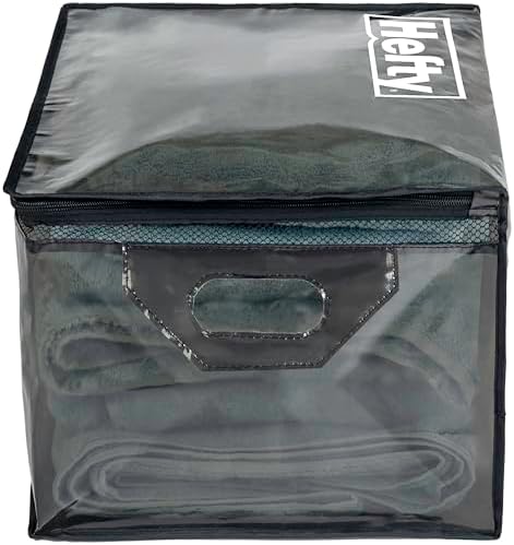 Hefty Large Flexible Tote with Breathable Mesh, Double Zipper, 2 Handles – Ideal for Moving or Clothes & Apparel Storage, Alternative to Plastic Bin, Organizer or Container – 24 Pack - Image 7