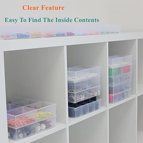 2 Pack Fixed 12 Grids Clear Plastic Organizer Sorting Tray - Image 4