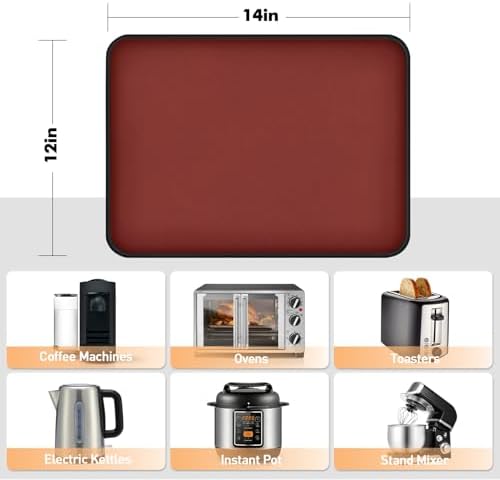 Non-slip Air Fryer Mats for Countertop, 2mm Thick, 14x12 in, Red - Image 6