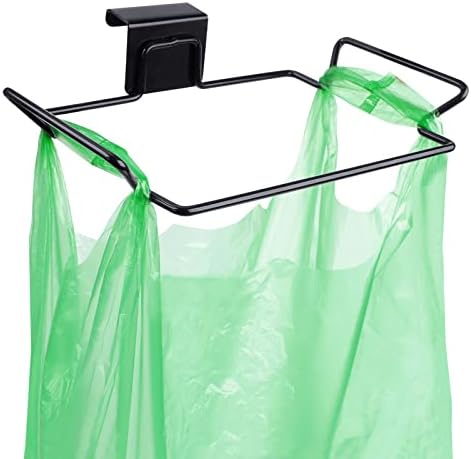 Large Stainless Steel Trash Bag Holder for Kitchen Cabinets Doors and Cupboards, Black by OYSIR