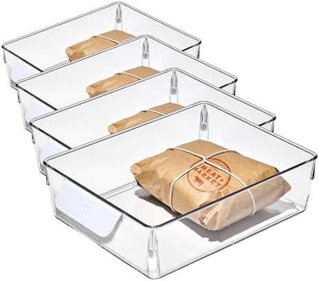 OXO Good Grips Fridge Organization Bin 8 in x 10 in - for Deli Meats, Cheeses, Loose Fruits and More (Pack of 4) by Unknown