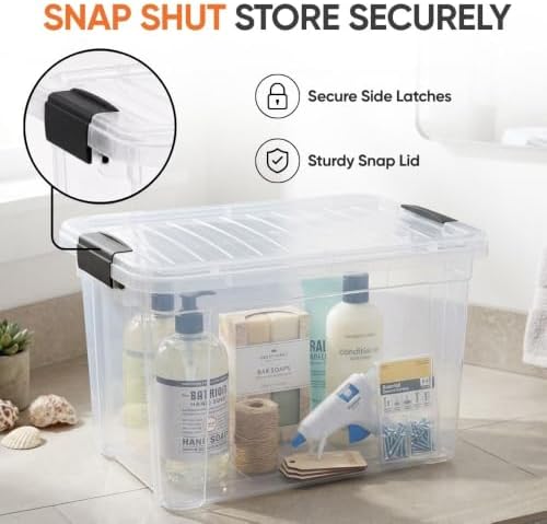 Superio 8.7 Quart Clear Plastic Storage Boxes with Lids, Stackable Organizer Containers, BPA-Free Storage Bins for Home, Office, School & Dorm, 4 Pack - Image 6