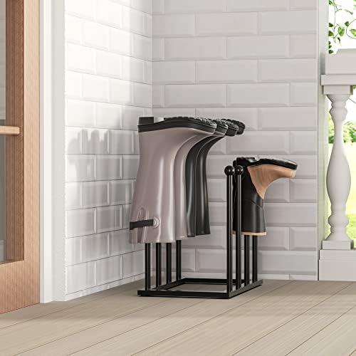 pickpiff Free Standing Shoe Racks - Black Metal Boot Rack, Shoe Organizer for Dorm Room, Closet, Entryway, Bedroom, Patio Outdoor, Hallway, Black Shoe Rack Organizer, Shoe Storage Fit for 4 Pairs - Image 3