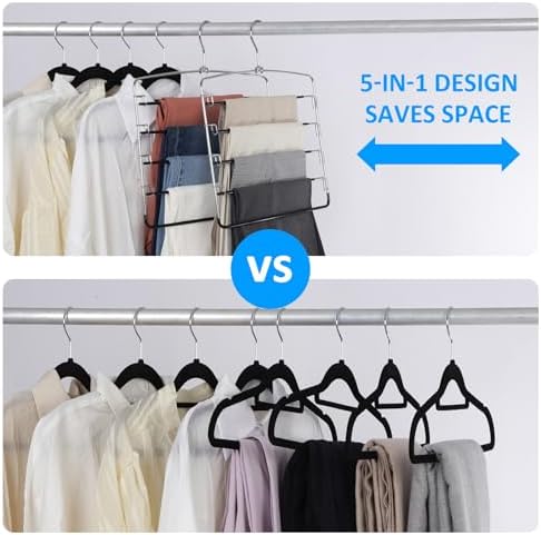 Pants Hangers 6 Pieces, Space Saving Closet Organizer for Jeans & Trousers - Image 5