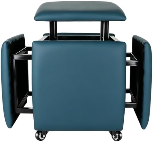 5 in 1 Nesting Leather Ottoman,Stylish Foot Stool with Wheels Living Room by LUGSHIREE