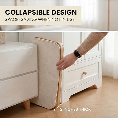efluky Slim Laundry Hamper with Lid and Removable Bag, 100L Oat - Image 7