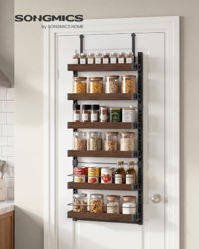 SONGMICS 6-Tier Over the Door Pantry Organizer, Adjustable Spice Rack - Image 2