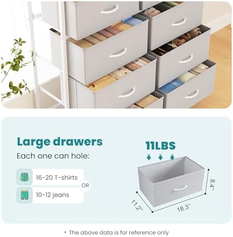 OLIXIS 8 Drawer Storage Dresser for Bedroom, Closet Organizers Units - Image 3