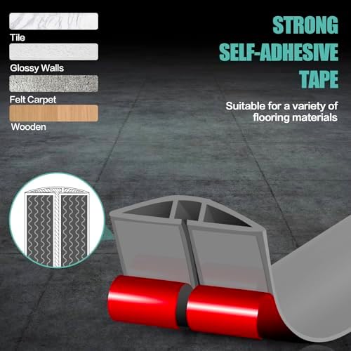Floor Cord Cover Cavity 0.8"x0.37" Self Adhesive Cord Hider, 3.3FT Low Profile Cable Management, Extension Strip Protector for Wires, Prevent Cable Trips for Offices, Gyms, Exhibitions (Gray) - Image 4