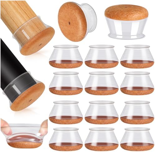 PISAO 24 Pcs Chair Leg Floor Protectors Caps Cover Pad for Hardwood Floors by PISAO