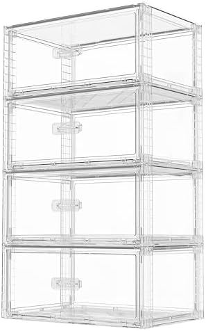 Vtopmart 4 Pack Large Clear Stackable Storage Drawers 23QT by Vtopmart