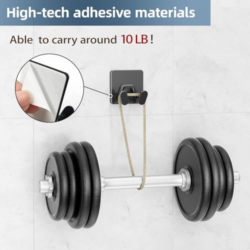 Adhesive Shower Hooks for Inside - Extra Sticky Razor Holder, Black 6 Pack - Image 3
