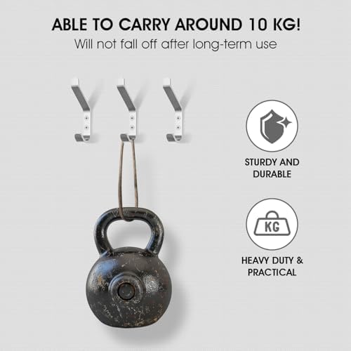 GlazieVault Coat Hooks – Door Hook (5 Pack) - Heavy Duty Wall Mounted - Premium Design Rust Free Hooks - Image 3