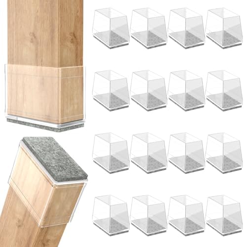 Rectangle Chair Leg Protectors for Hardwood Floors,(Clear,0.6 x 1.2) by ComeHomeWithMe