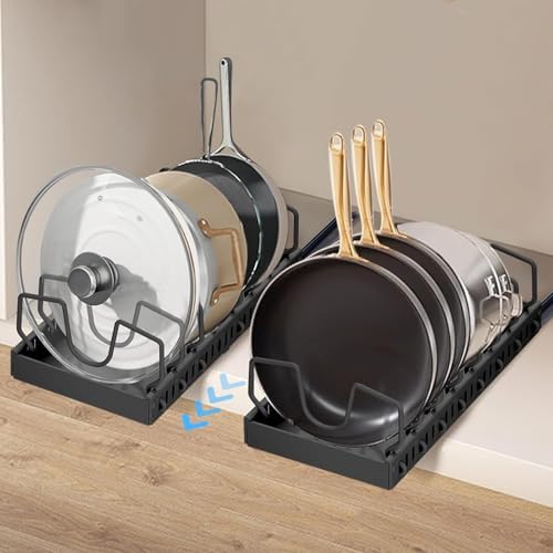 XIAPIA 2 Pack Pull Out Pots and Pans Organizer Under Kitchen Cabinet by XIAPIA