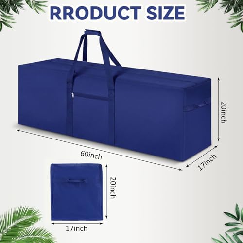 1 Pcs 60 x 17 x 20 Inch, 332 L Large Storage Duffle Bag Blue - Image 2