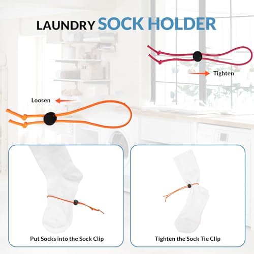 Sock Clip,Sock Holder - 20 Pcs Sock Clips for Laundry Locks Your Socks Laundry Sock Holder Sock Tie Clips Sock Organizer for for Washing Machine and Dryer with The Sock Laundry Organizer - Image 3