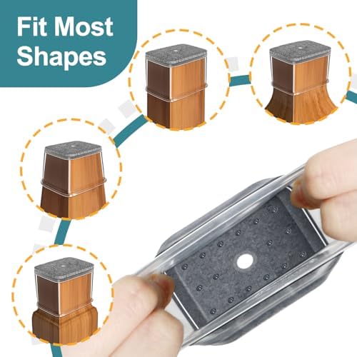 Ansible 24 Pcs Chair Leg Floor Protectors Rectangle - Image 3