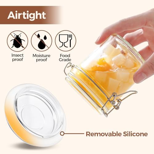 ComSaf Small Mason Glass Jars with Airtight Lids 8 oz 6 Pack Pantry - Image 4