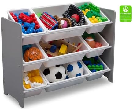 Delta Children MySize 9 Bin Plastic Toy Organizer - Greenguard Gold Certified, Grey - Image 5