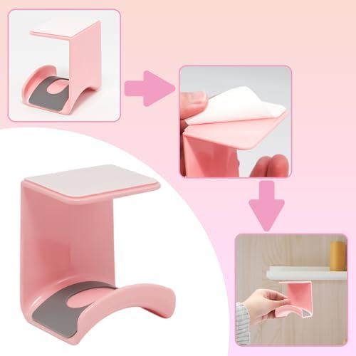 Pink Headphone Stand Hanger, Hanging Headset Holder Hook Under Desk - Image 4