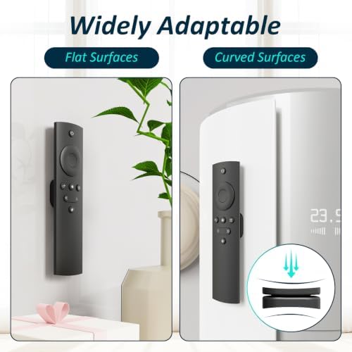 Magnetic Silicone Remote Control Holder Wall Mount for TV Fan 6 Pack Black - Image 2