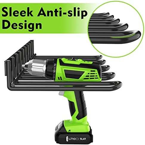 ENONCI 2 Pack Power Tool Organizer Wall Mount Drill Holder Storage Rack - Image 2