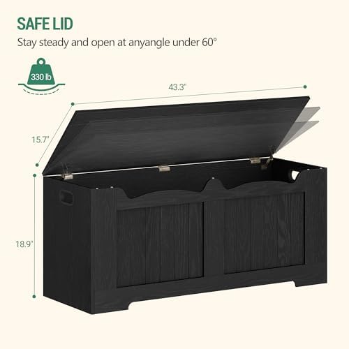 Hzuaneri 43 inches Farmhouse Storage Chest | 55 Gal | Espresso Black - Image 2