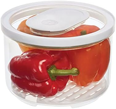 iDesign Round Fridge Produce Bin with Removable Drainage Tray and Lid - Set of 2 - Clear - Image 5