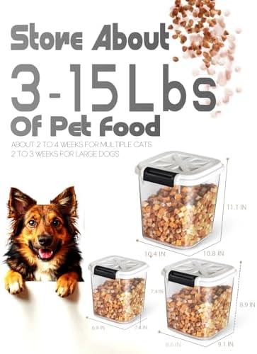 LivLab Mker 20 lb Stackable Pet Food Storage Containers, 3 Pack - Image 3