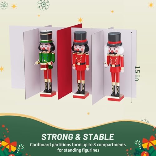EverMerry Nutcracker Storage Containers and Figurine Collectibles Storage Box， Large Ornament Storage Organizer Stores Up to 8 Holiday Christmas Nutcrackers Figurines-Carolers Ornaments Red/15 Inches - Image 5