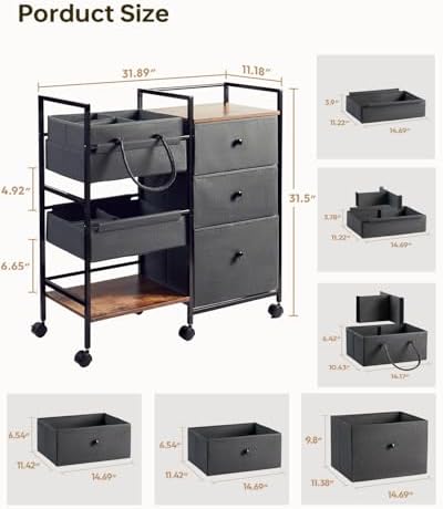 2in1 Baby Diaper Caddy Organizer and Storage Cart with Dividers and Drawers - Image 2