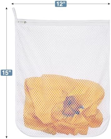 3 pcs Durable Honeycomb Mesh Laundry Bags for Delicates 12" x 15" (3 Medium) - Image 5