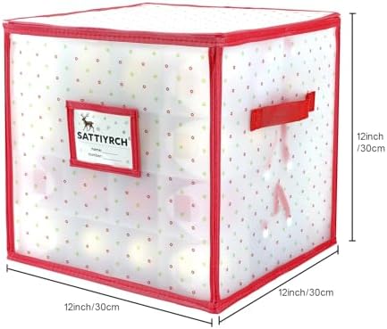 Sattiyrch Plastic Christmas Ornament Storage Box with Trays,Customizable Dividers, Dust-Proof Durable Ornament Organizer Holder,Christmas Storage Containers,Holds 64 x 3 Ornaments - Image 2