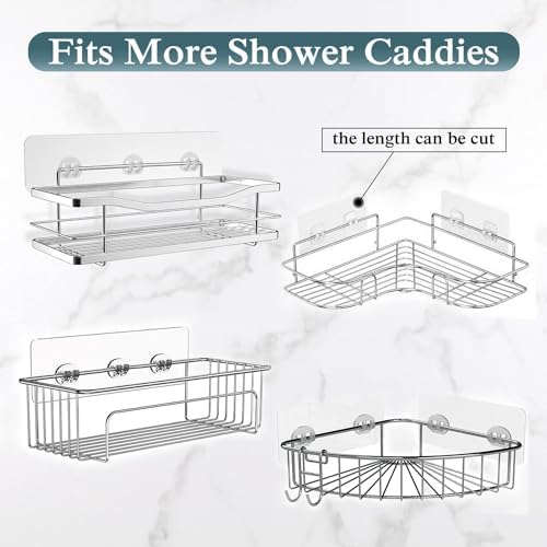 EAGMAK 4 Pack Transparent Shower Caddy Adhesive for Replacement, No Drilling, Soap Holder, Bathroom Storage Shelves and Kitchen Racks - Image 6