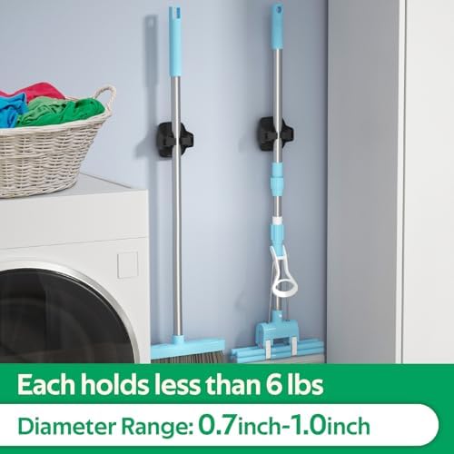 reliahom Broom Holder Wall Mount Mop Grippers organizer wall hanging,10Pack - Image 5