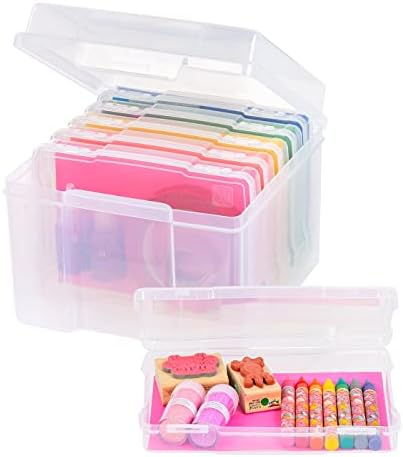 IRIS USA Photo Storage Box |Made in USA| 6 Cases - Clear by IRISUSA