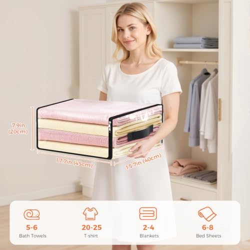 SpaceWhisper Clear Sheet Storage Bags, 4 Pack, 17.7 x 15.7 x 7.9 in - Image 2