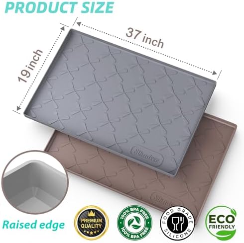 SIKADEER Waterproof Under Sink Mat Silicone 37"x19", Kitchen Cabinet Liner - Image 3