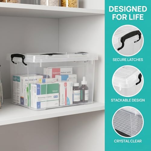 2 Quart 2-Pack Stackable Clear Storage Bins with Lids - Image 4