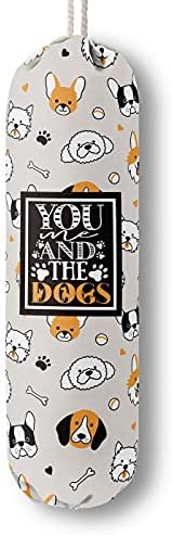 Funny You Me & The Dogs, Grocery Bags Holder Organizer For Shopping Bags, Wall Mount Plastic Bags Storage Container Dispensers, Gift For The Preferred Family And Friends by HiLus