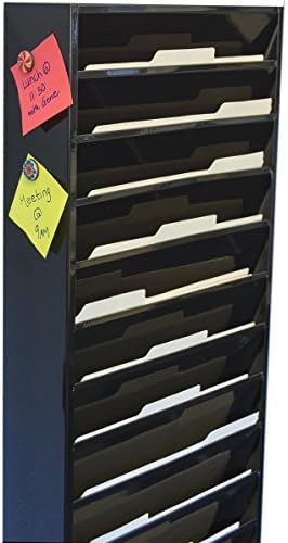 Displays2go Wall-Mounted File Folder Rack with 11 Tiered Pockets - Image 5