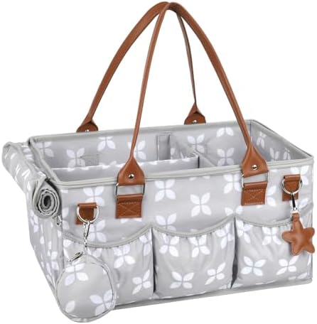 Moteph Diaper Caddy with Changing Mat, Large Baby Diaper Caddy Organizer with Lid, Portable Organizer Basket for Nursery and Car, Shoulder Strap and Pacifier Organizer - Image 6