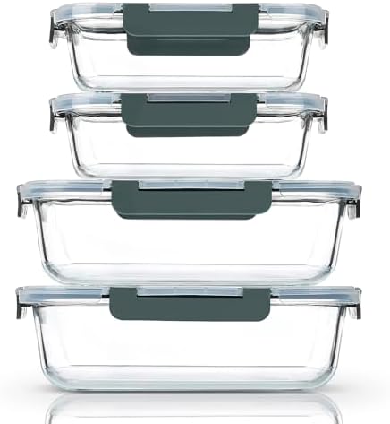 M MCIRCO 80 oz & 36 oz Extra Large Glass Food Storage Containers with Lids by MMCIRCO