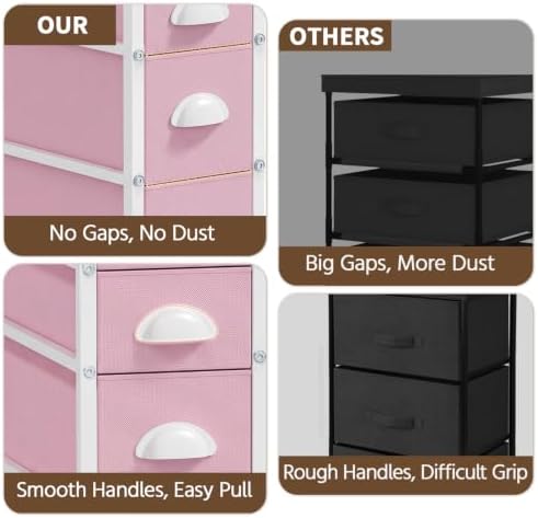 LASZOLA Narrow Cabinet Slim Storage Cart for Bathroom Small Space, Pink - Image 3
