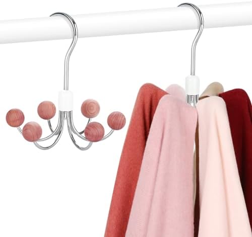 TOPIA HANGER Hoodie Hangers 2-Pack with 6 Cedar Balls, 360° Swivel, CT43C by TOPIAHANGER