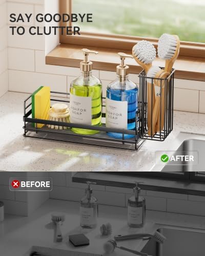 Yofidra Sponge Holder for Kitchen Sink, Sink Caddy with Stone Drying Mat, S - Image 5